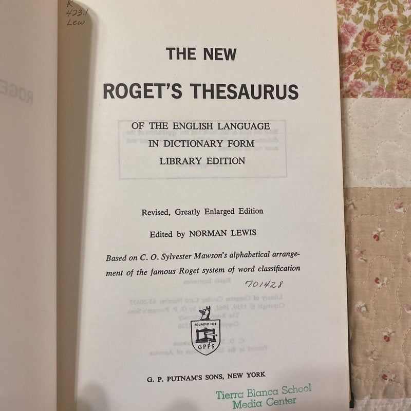 The New Roger’s Thesaurus of the English Language 