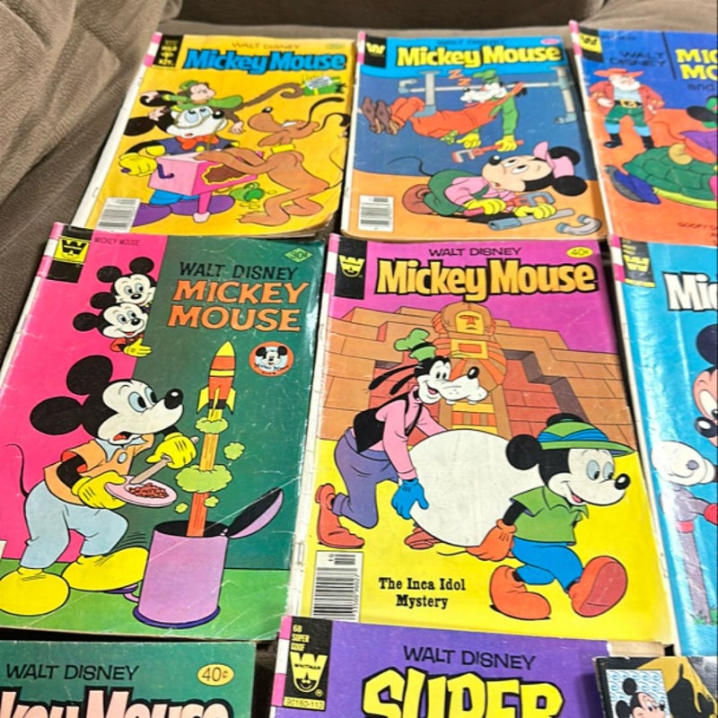 10 Walt Disney's MICKEY MOUSE Whitman Comics Pluto Excellent ConditionWalt