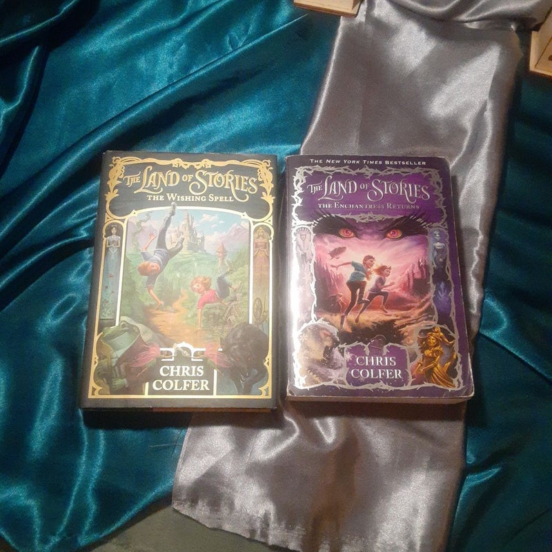 The Land of Stories books 1,2,3,4 lot: the Wishing Spell, Enchantress Returns, A Grimm Waening, Beyond the Kingdoms