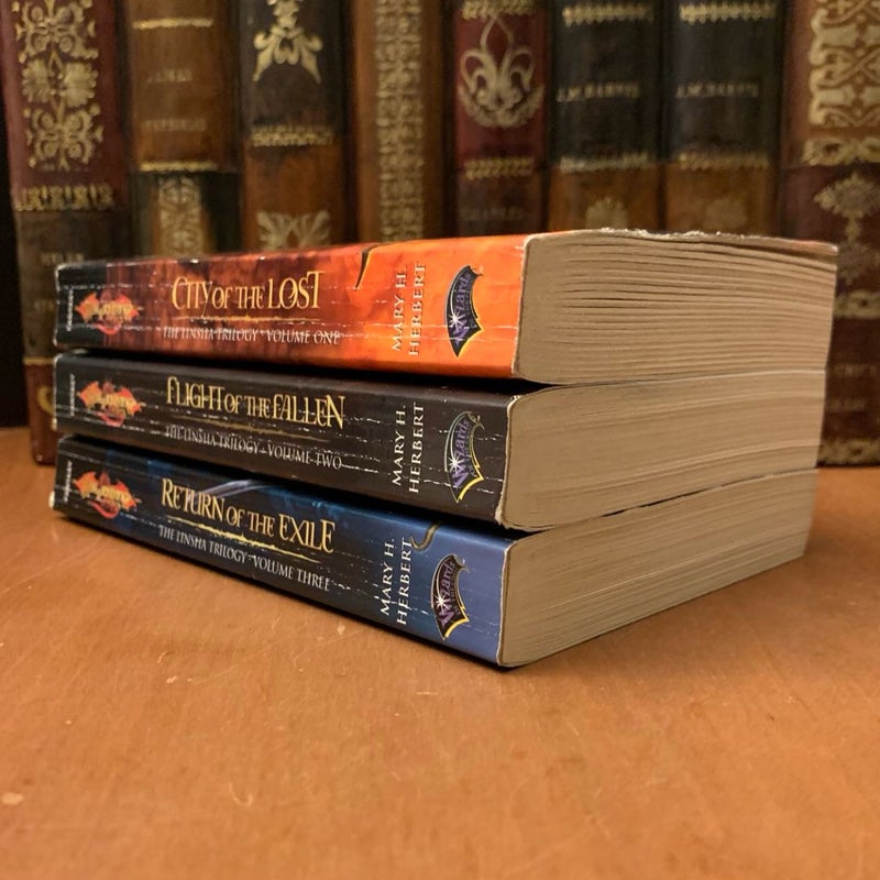 DragonLance: Complete Linsha Trilogy Set: City of the Lost, Flight of the Fallen, Return of the Exile, All First Edition First Printing 