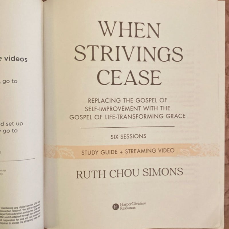 When Strivings Cease Study Guide Plus Streaming Video