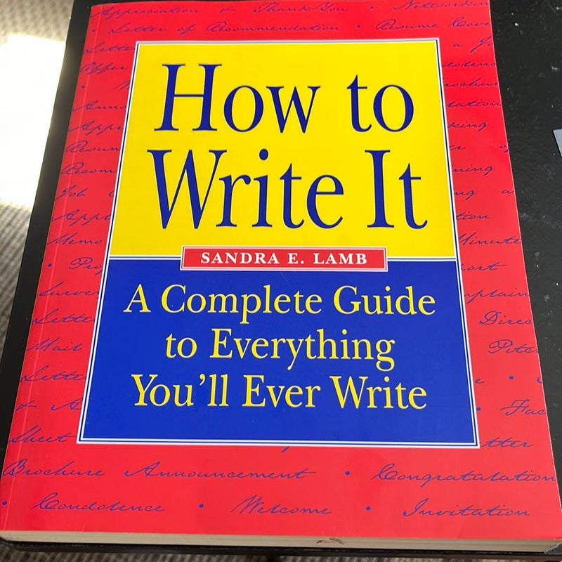 How to Write It