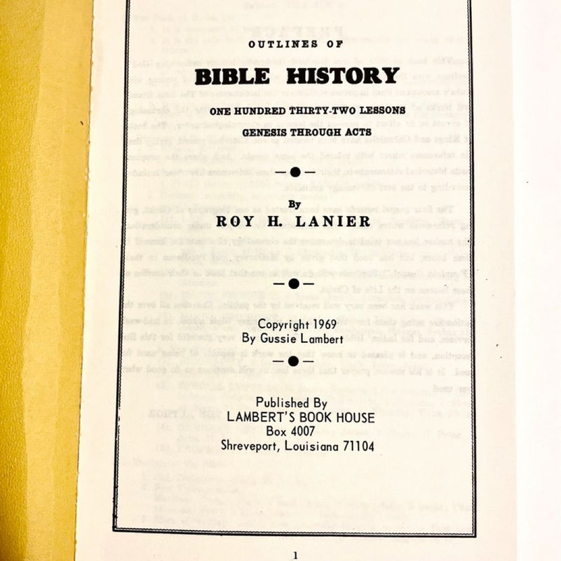 Outlines Of Bible History