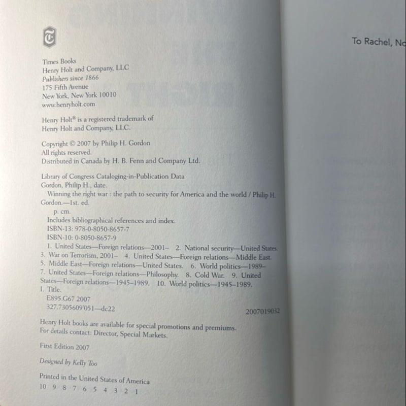 (1st Edition) Winning the Right War
