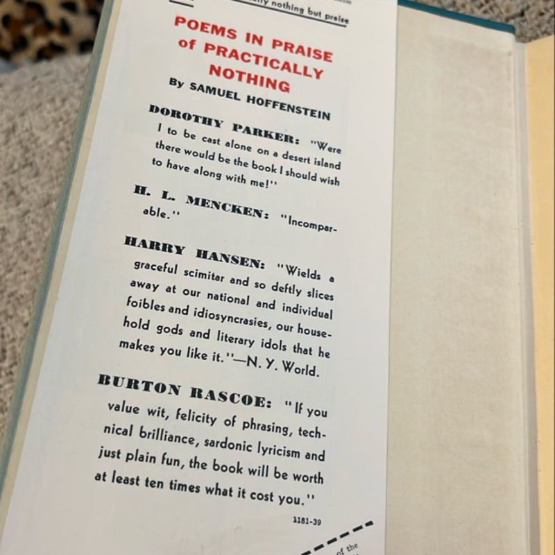 Poems in Praise of Practically Nothing *1941 edition