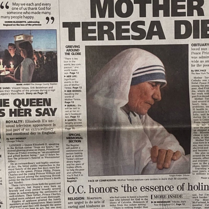 Mother Terrace Dies Newspaper