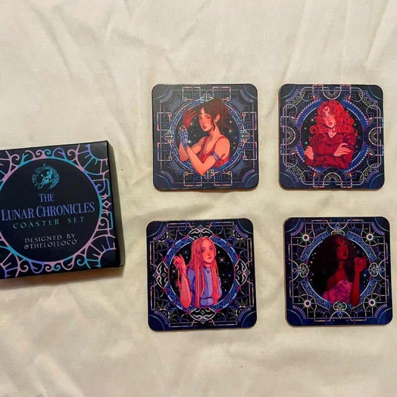 FREE SHIPPING! Fairyloot Exclusive: The Lunar Chronicles Coaster Set