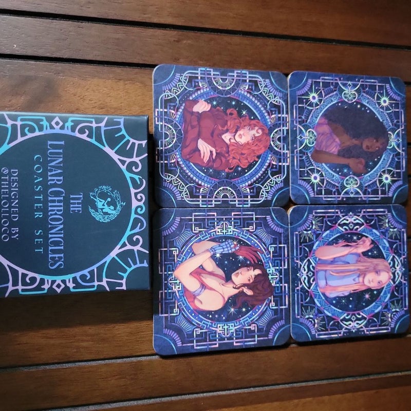 Fairyloot's Sleep Like Death box articles: Coaster, Tarot Cards, Stickers and Basket