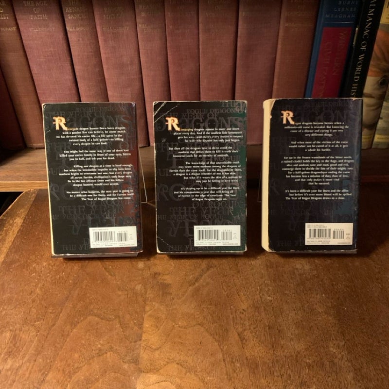 Year of the Rogue Dragon Trilogy: The Rage, The Rite, The Ruin, First Edition First Printing
