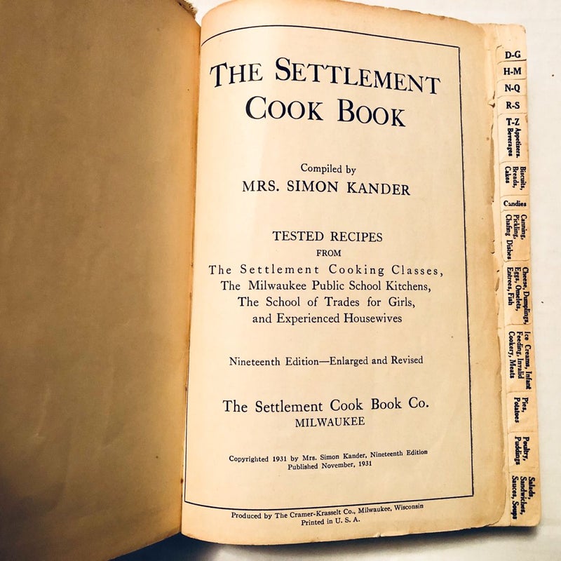 The Settlement Cookbook