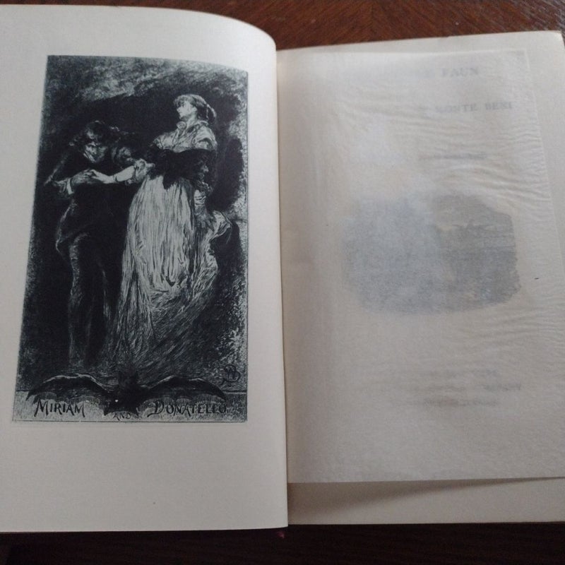 1883 BOOK THE MARBLE FAUN OR THE ROMANCE OF MONTE BENI