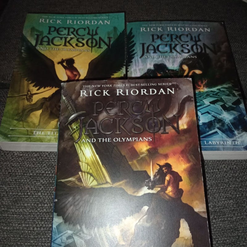 Percy Jackson The Last Olympian, The Battle of Labyrinth, and The Titan's Curse Lot of Three Books