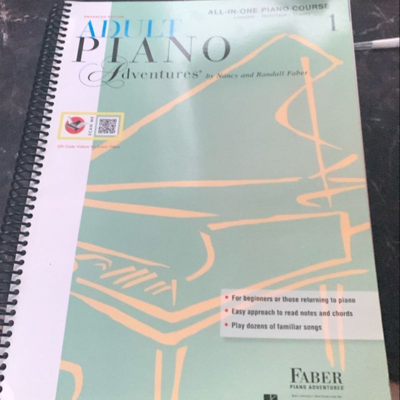 Adult Piano Adventures All-In-One Piano Course Book 1 - Book with Media Online