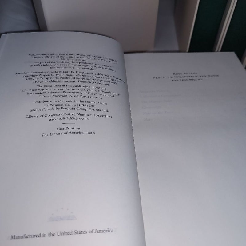 The Library of America 5 Vol. Set Philip Roth w/Slipcase 1st print.