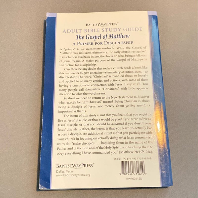 The Gospel of Matthew--Large Print Adult Bible Study Guide