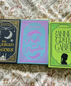 3 pack of classics books! Pride & Prejudice, Anne of Green Gables, and Arabian Nights