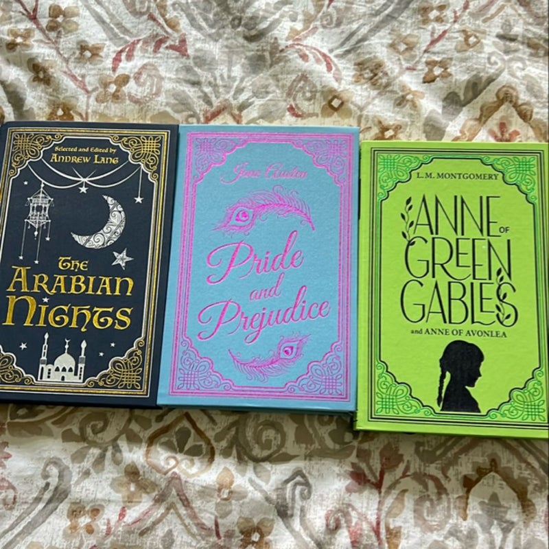 3 pack of classics books! Pride & Prejudice, Anne of Green Gables, and Arabian Nights