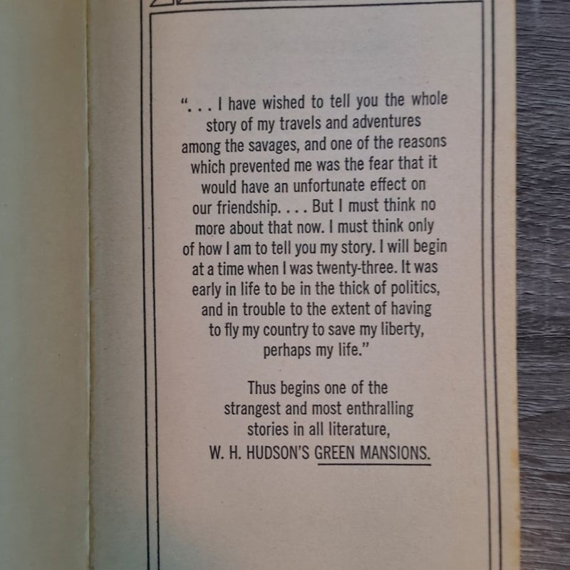 Green Mansions By W.H. Hudson 1970 Bantam Pathfinder Paperback 