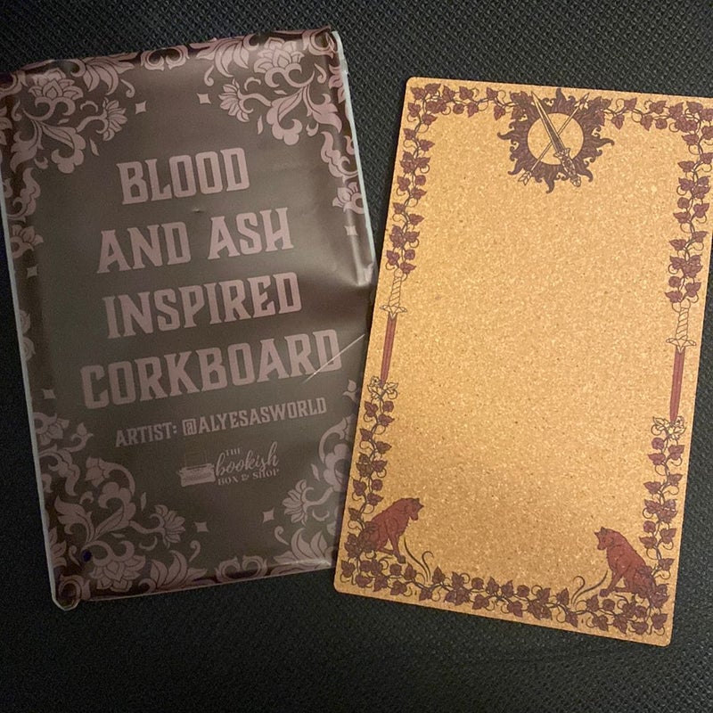 Blood and Ash Cork board