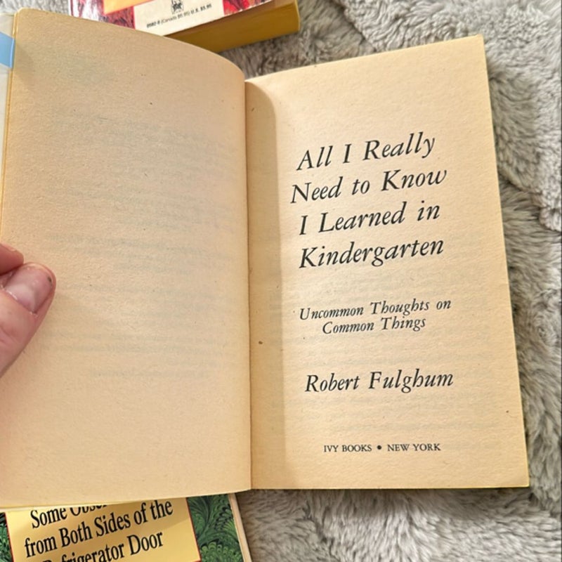 All I Really Need to Know I Learned in Kindergarten