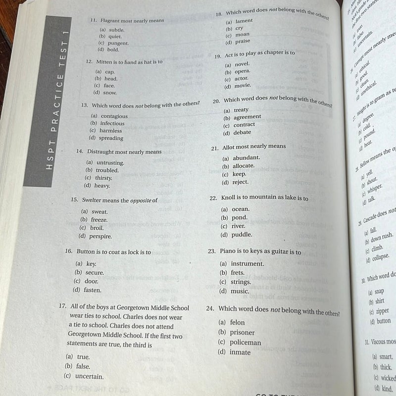 Strategies and Practice for the HSPT