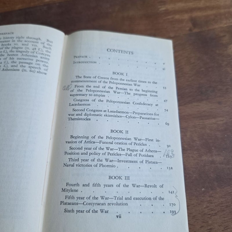 VINTAGE 1946 The World's Classics: The History of The Peloponnesian War - Written by Thucydides, Edited by Sir R.W. Livingstone