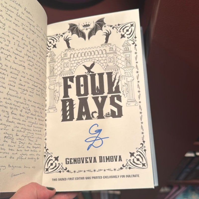 Foul Days Owlcrate signed edition