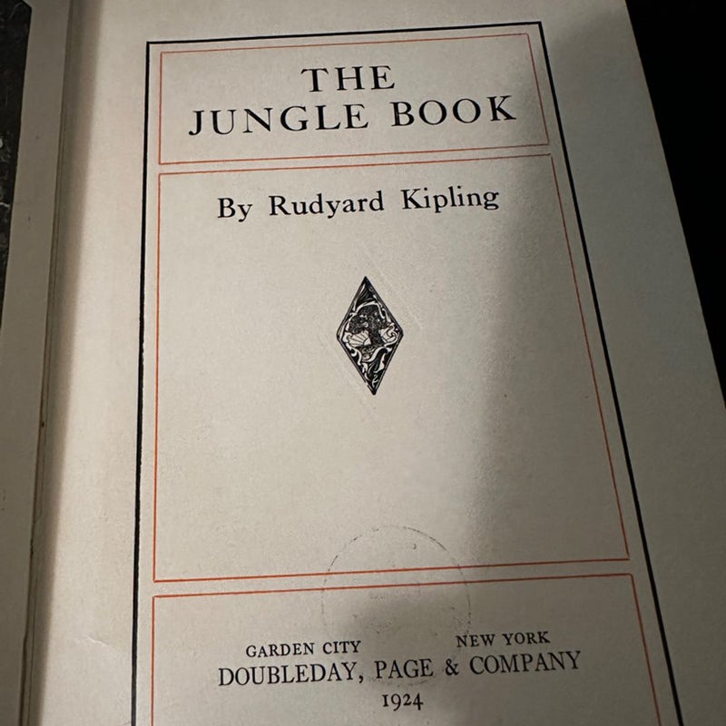 The Jungle Book and Rudyard Kipling 1924 Hard Cover Book