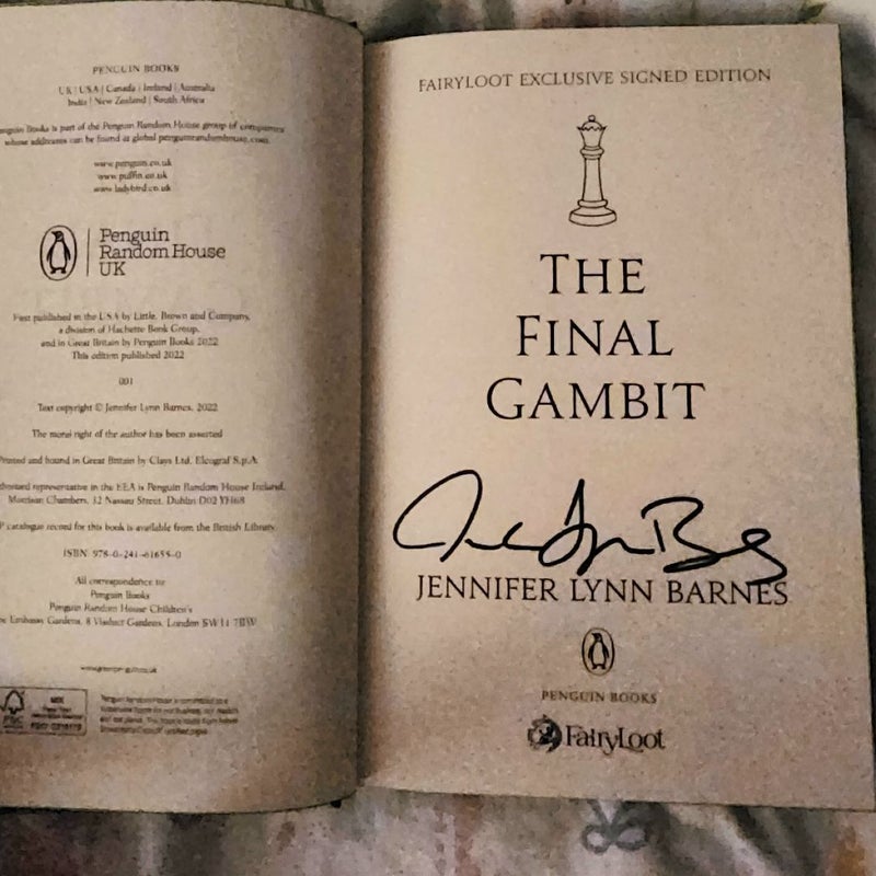 The Final Gambit (#3 of Inheritance Games) Fairyloot Edition SLIGHTLY DAMAGED✨️