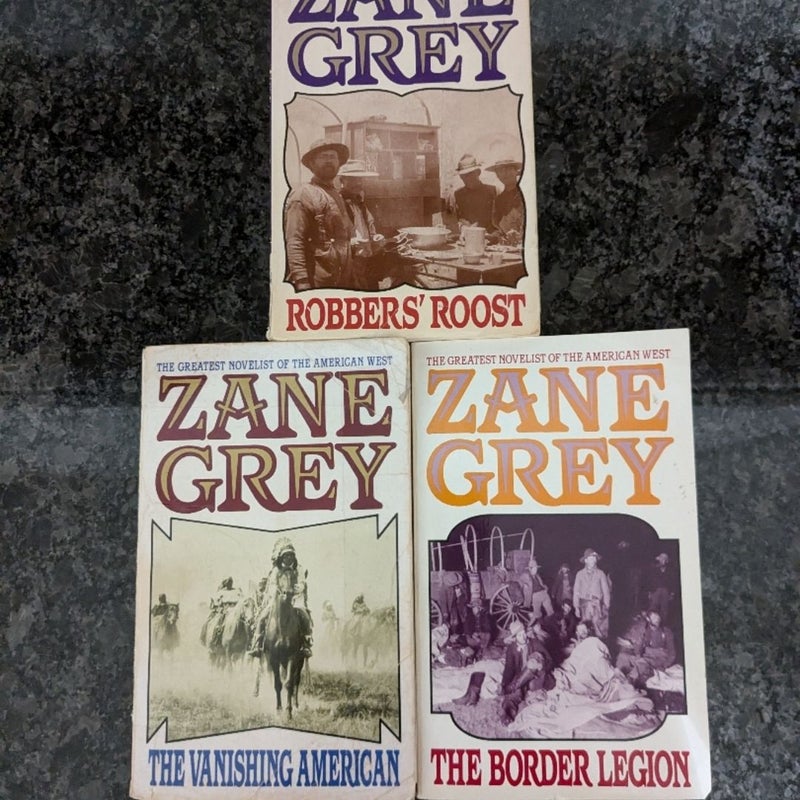 Vintage Lot of 8 Zane Grey Novels + 1 Loren Zane Grey Novel