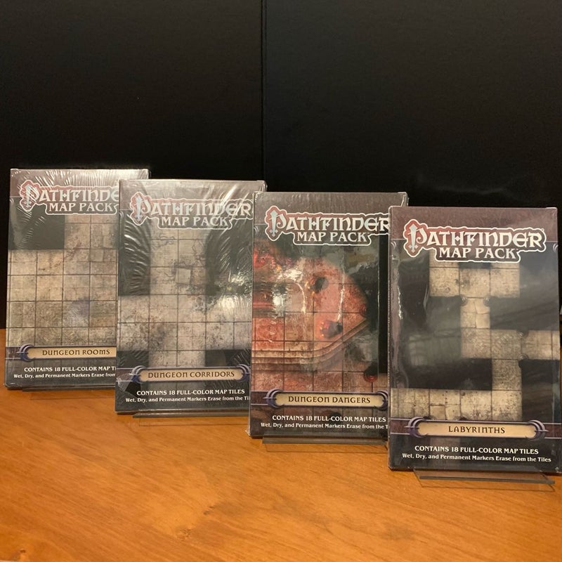 Pathfinder Map Pack Lot: Dungeon Rooms, Corridors, Dangers, Labyrinth, NEW