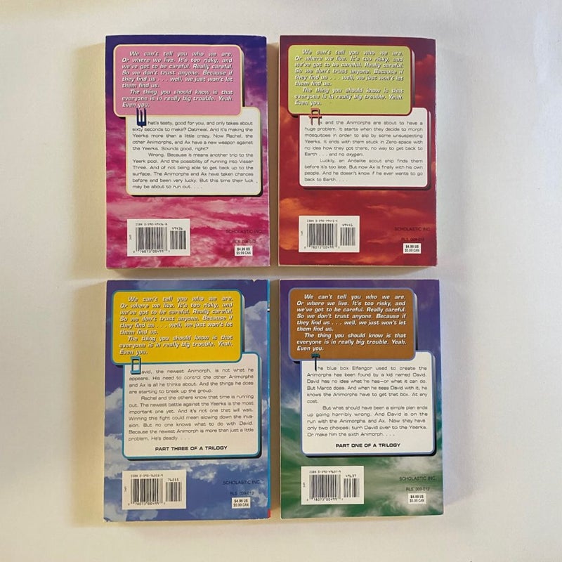 Animorphs: The Invasion; The Visitor; The Forgotten; The Escape; The Underground; The Decision; The Discovery; The Solution