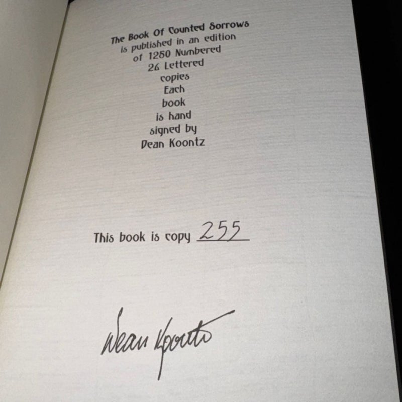 THE BOOK OF COUNTED SORROWS SIGNED LIMITED