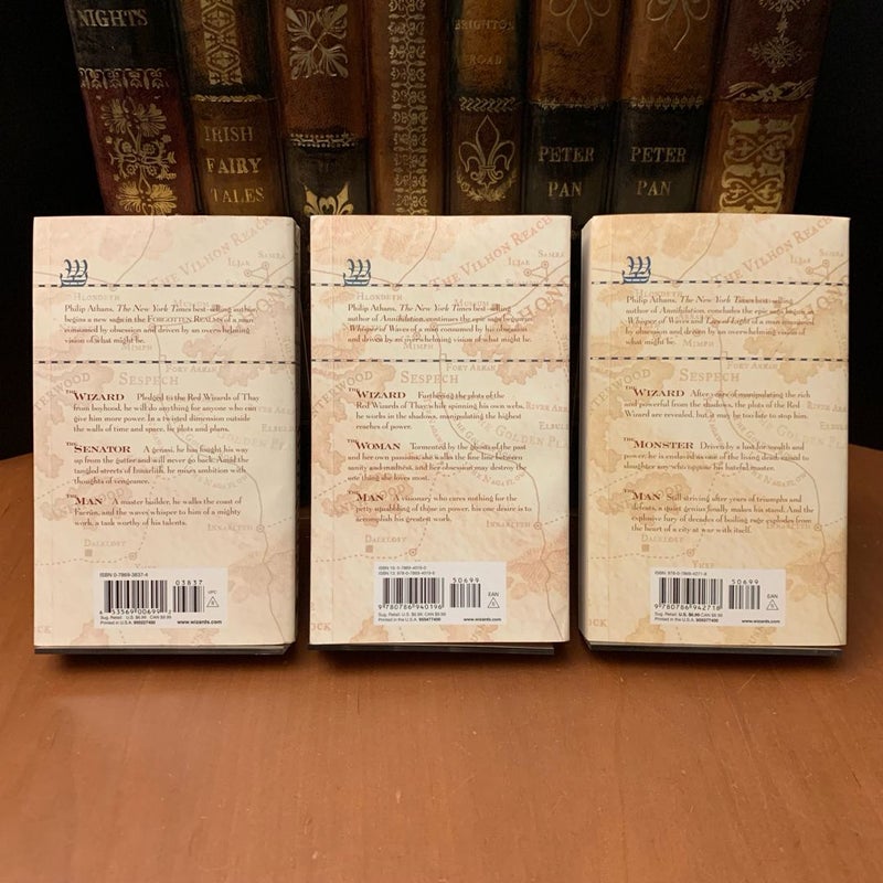 Forgotten Realms: Complete Watercourse Trilogy 1-3 Set: Whisper of Waves, Lies of Light, Scream of Stone, All First Edition First Printing