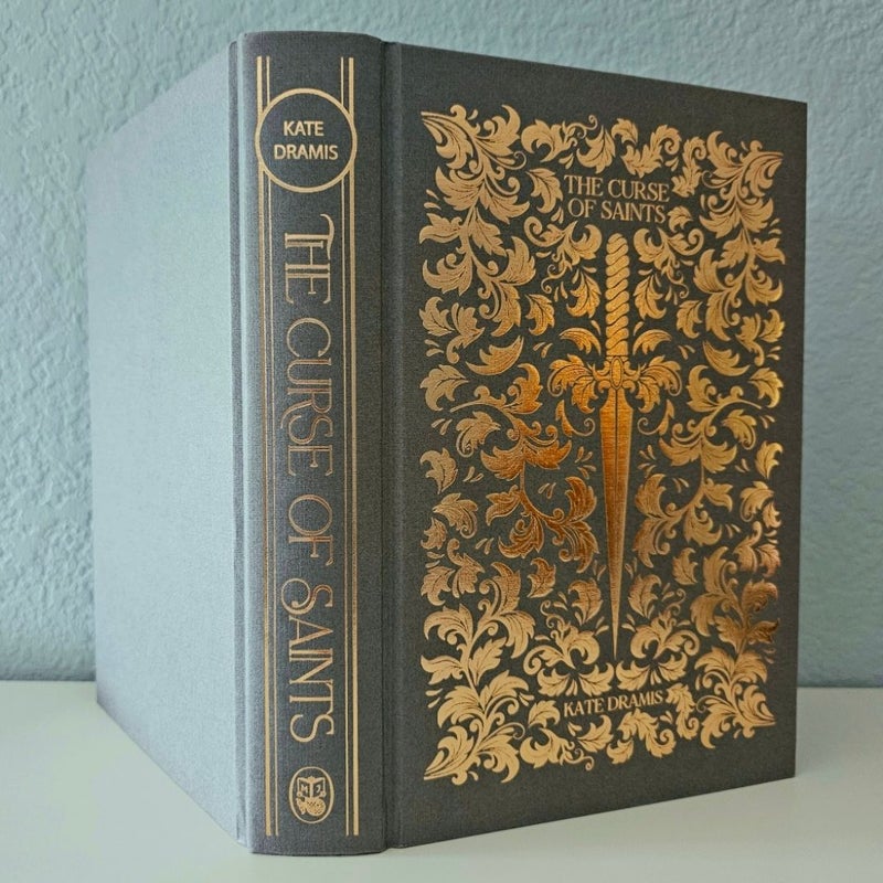 The Curse of Saints SIGNED by Kate Dramis Fairyloot Special Edition Sprayed Edge Endpaper Art