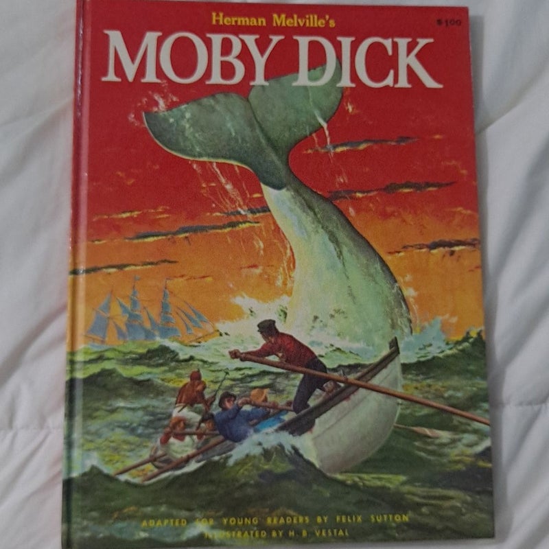 Moby Dick Herman Melville young readers hardcover vintage 1956 Good Condition 