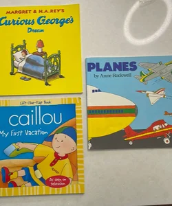 Curious George, Caillou, Planes Reading Bundle