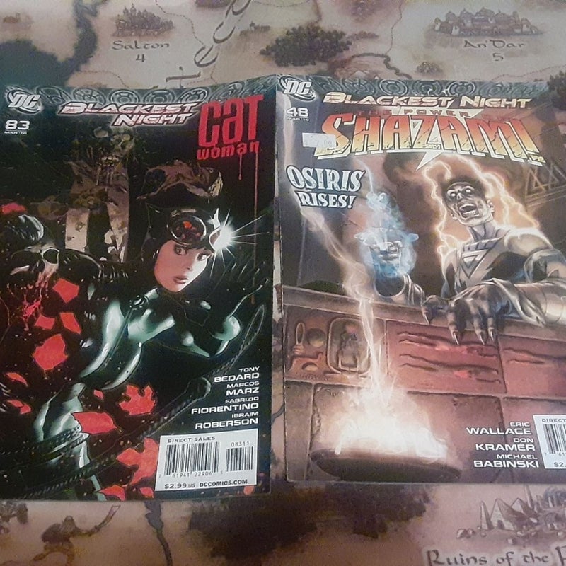 Catwoman 83 Adam Hughes cover , Shazam 48 Blackest Night DC COMICS LOT 