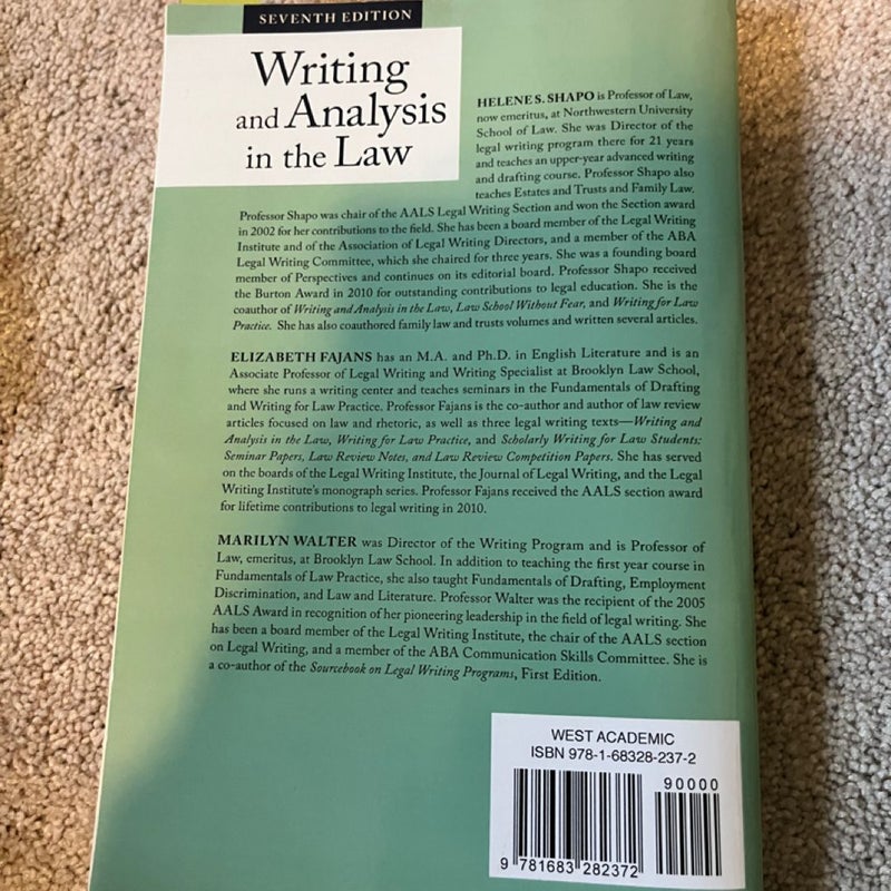 Writing and Analysis in the Law