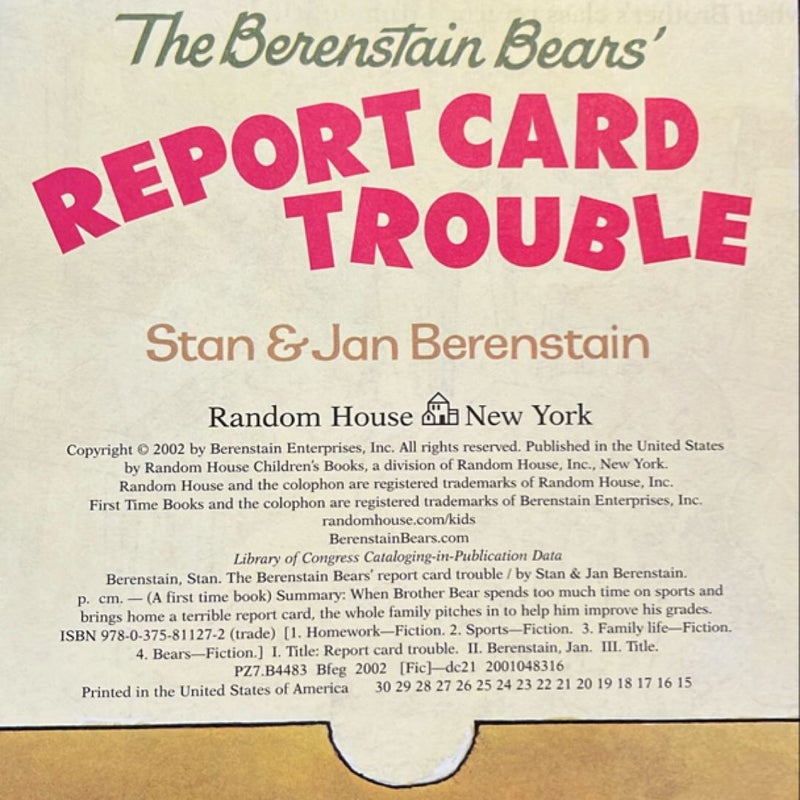 The Berenstain Bears' Report Card Trouble