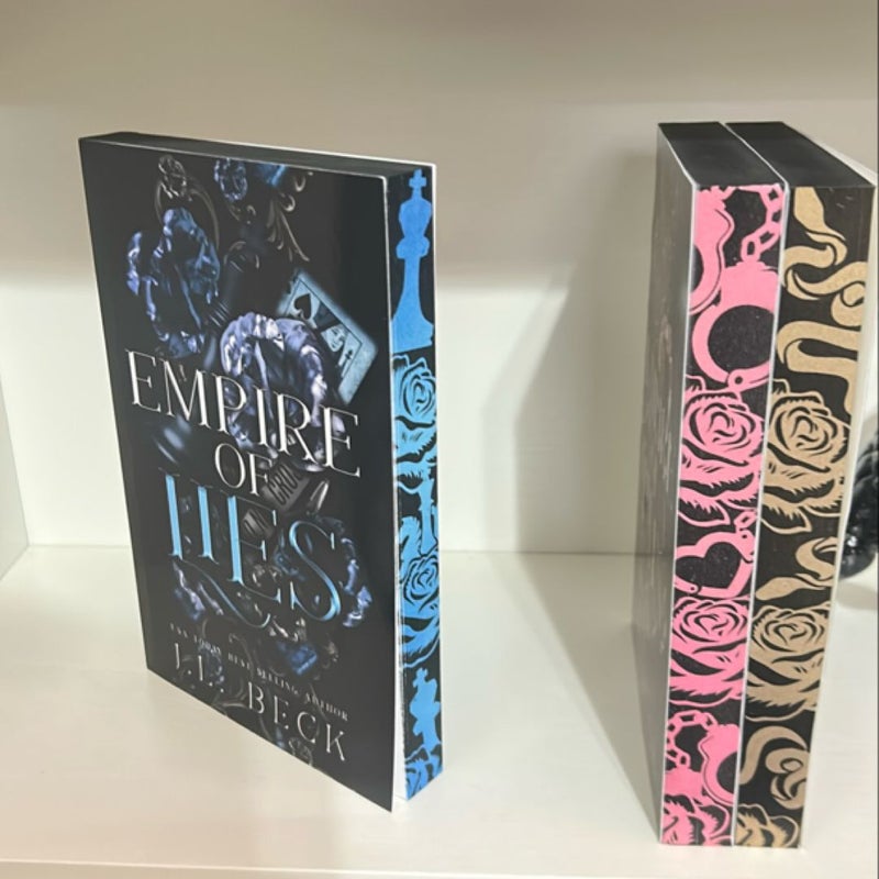 Empire of Lies Pain Lust 3 books J. L. Beck series SPRAYED EDGES