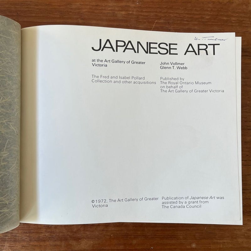 Japanese Art at the Art Gallery of Greater Victoria VERY GOOD 1972 Hardback