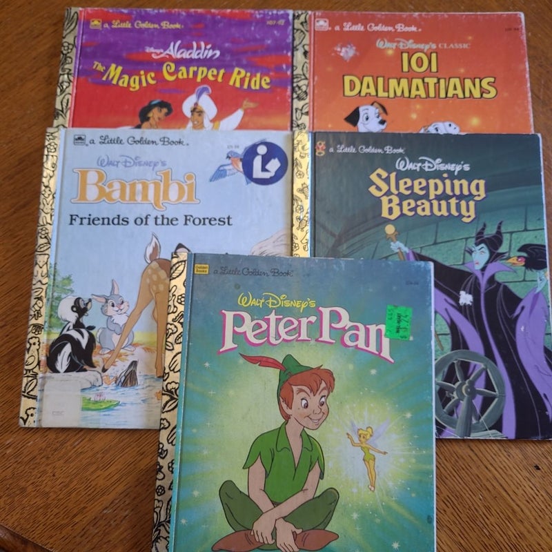 Walt Disney Liittle Golden Book, 5 book bundle, lot