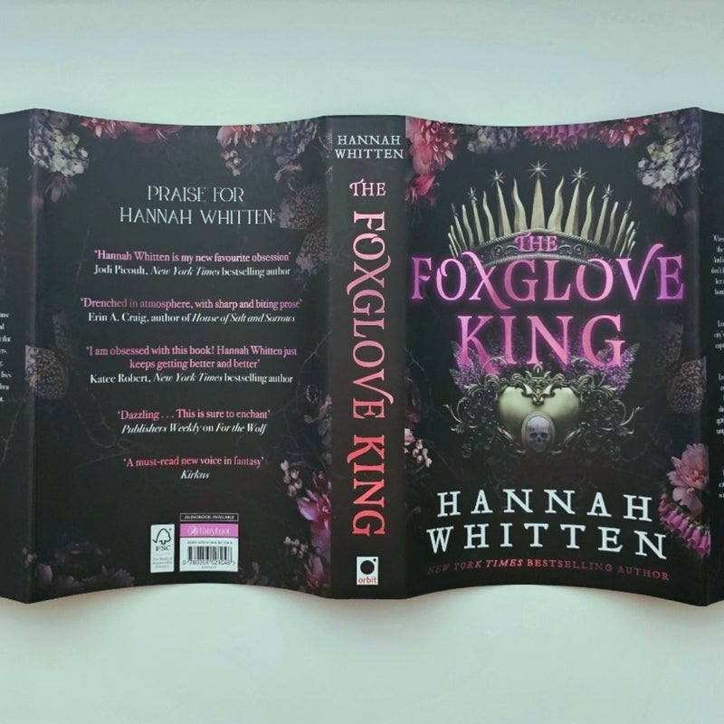 The Foxglove King by Hannah Whitten Fairyloot Exclusive Sprayed Edge Endpaper Art Digitally Signed NEW