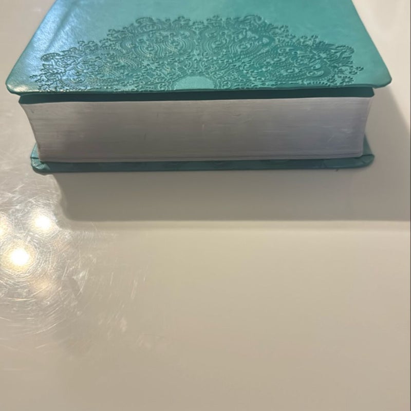 KJV Large Print Compact Reference Bible, Teal LeatherTouch