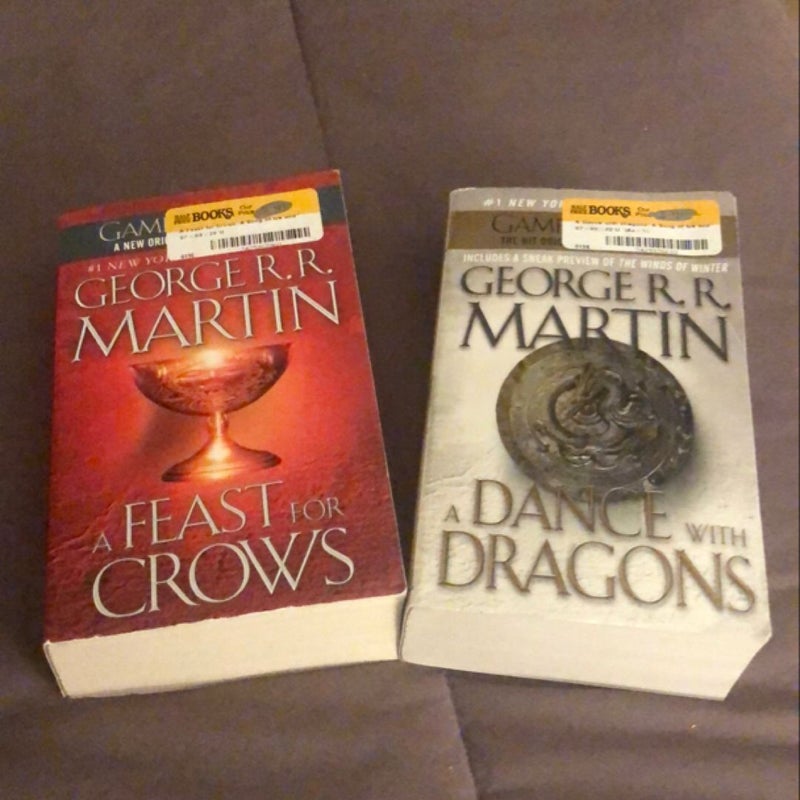 Game of Thrones, A Clash of Kings, A Storm of Swords, A Feast of Crows, & A Dance with Dragon