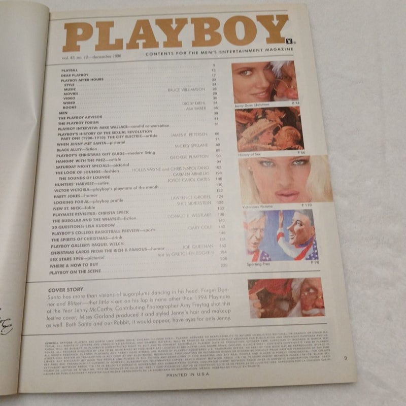 PLAYBOY MAGAZINE: December 1996