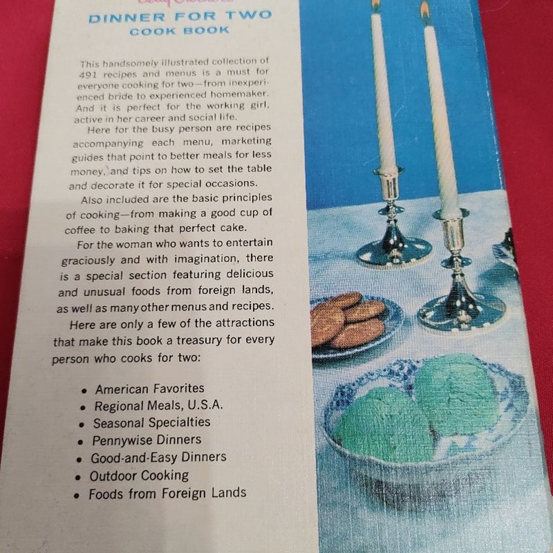 Vintage 1958 Betty Crocker's Dinner For Two Cook Book
