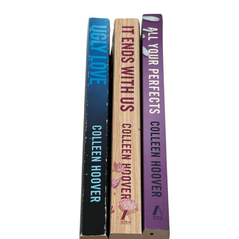 Colleen Hoover Ugly Love, It Ends With Us, All Your Perfects Bundle