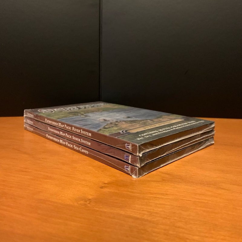 Pathfinder Map Pack Lot: River System, Sewer System, Sea Caves, NEW in wrap
